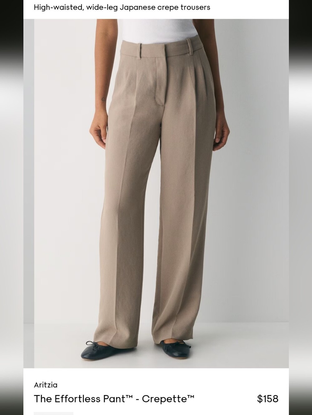 Aritzia Wilfred The Effortless Pant in Taupe